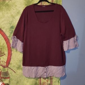 Maroon business casual blouse 3X